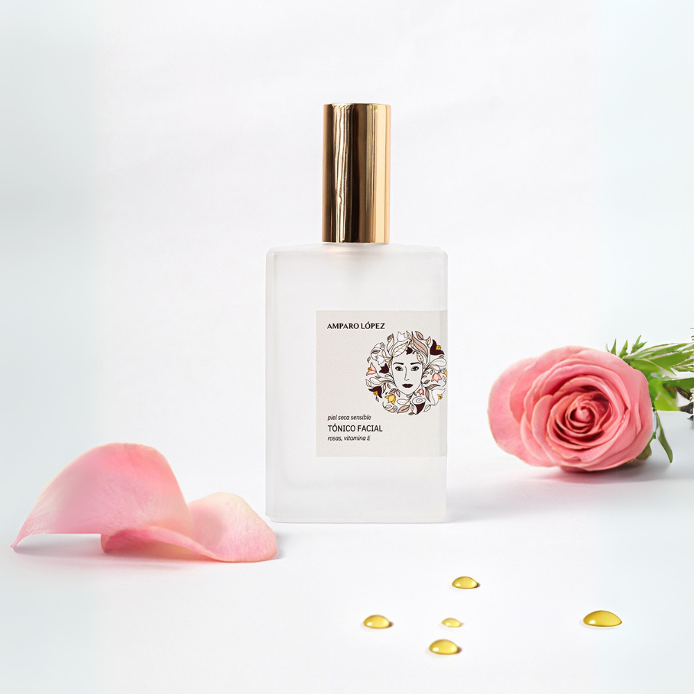 TÓNICO FACIAL PIEL SECA SENSIBLE CON ROSAS, ALOE VERA Y VITAMINA E